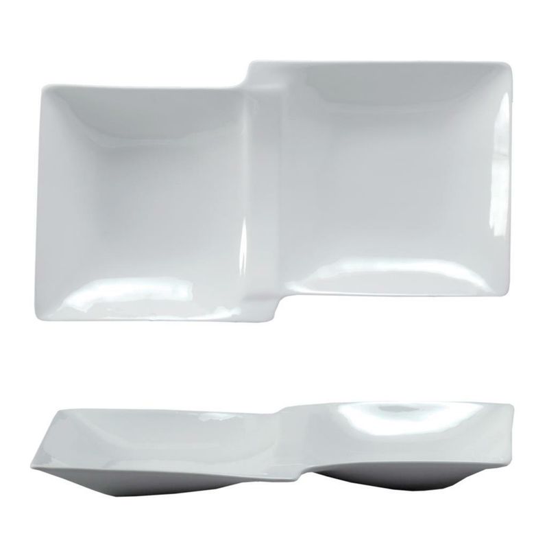 Piatto Rettangolare 2 Scomparti 28 x 14 cm Plates - Tirolix