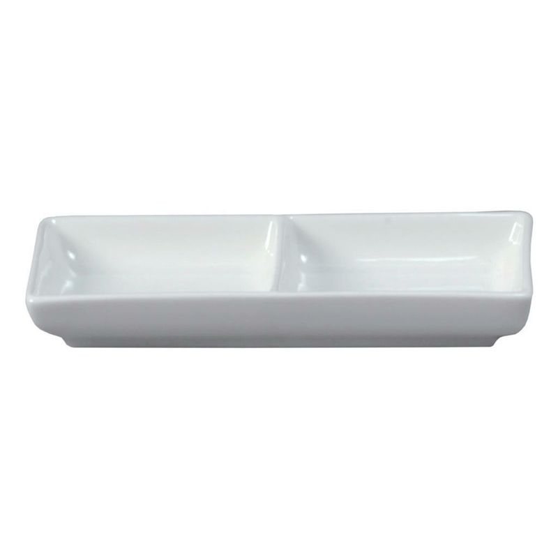 Piatto Rettangolare 2 Scomparti 18 x 8 cm Antipastiere - Tirolix