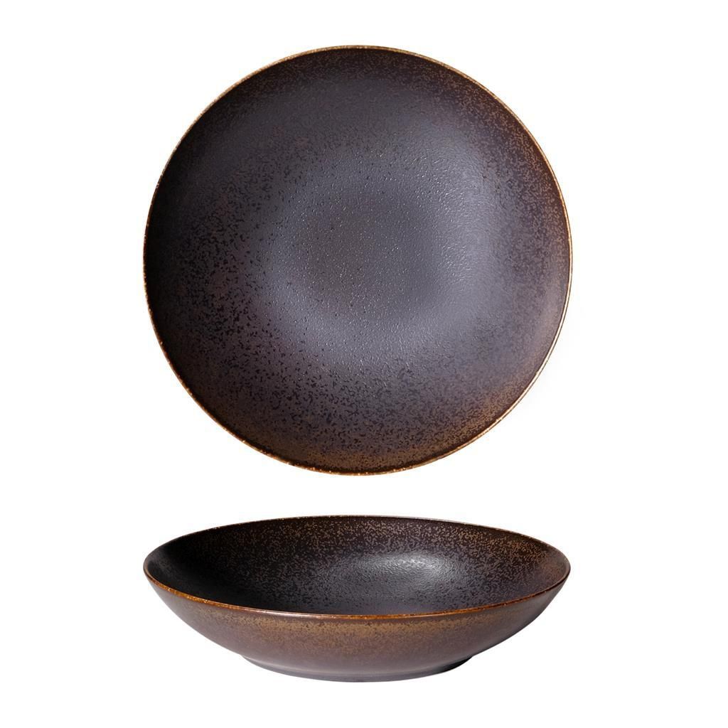 Piatto Fondo Coupe 24 cm Marrone Saturno Powerful - Costa Verde