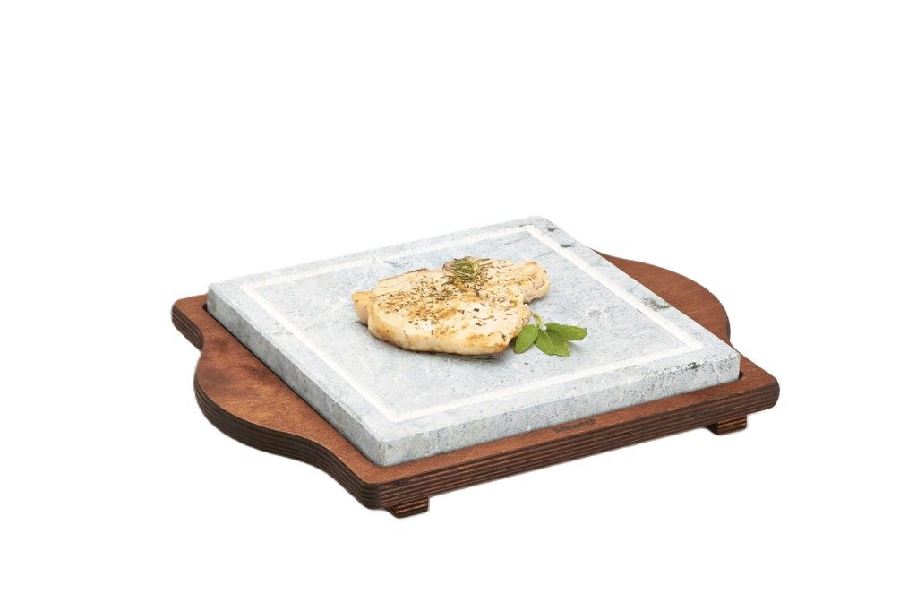 Pietra Ollare Quadrata 25 x 25 cm Legno - Bisetti