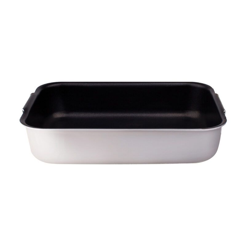 Rostiera Rettangolare 2 Manici 35 x 26 cm Forno Alluminio Antiaderente 3 mm - Agnelli