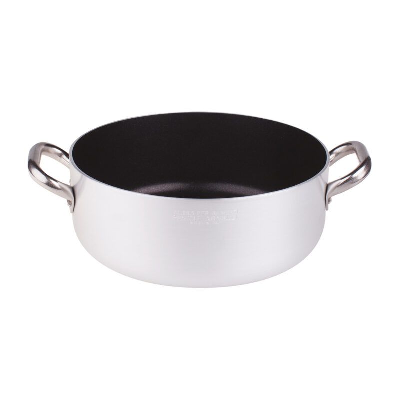 Casseruola Bassa 2 Manici 24 cm Alluminio Antiaderente 3 mm - Agnelli
