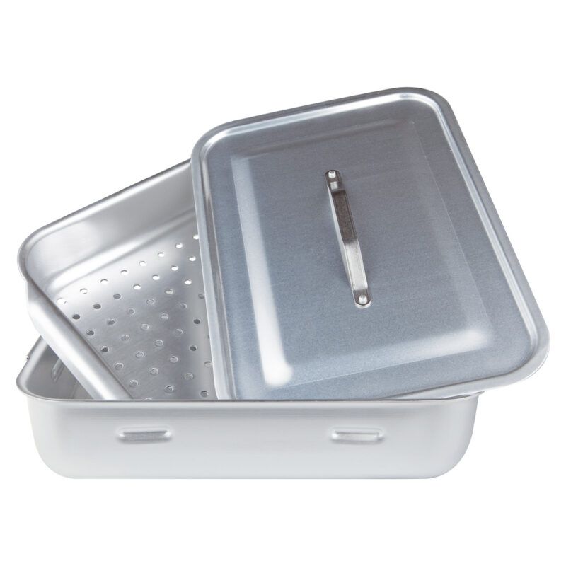 Vaporiera Rettangolare con Coperchio 45 x 30 cm Alluminio 151V 3 mm - Agnelli