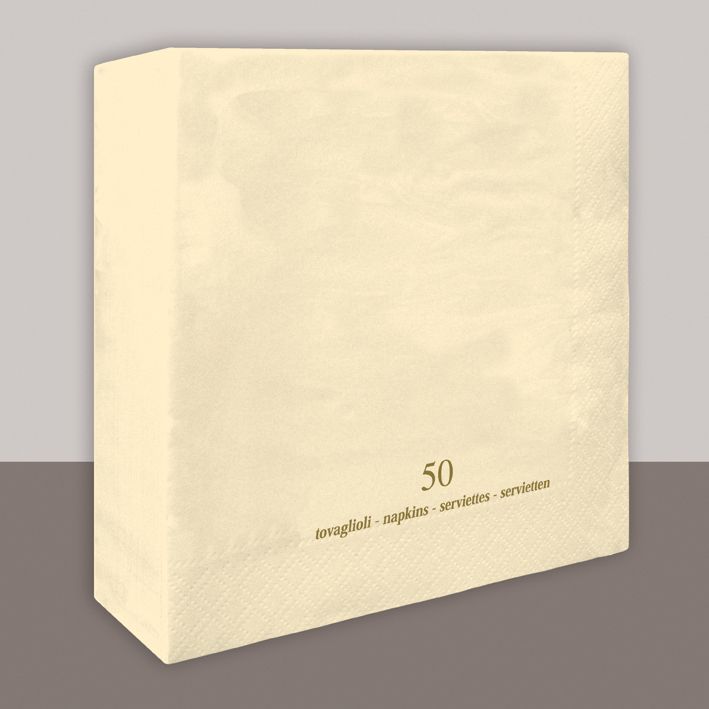 Tovagliolo Panna 2 Veli 40x40 cm 1200 Pezzi - Tirolix