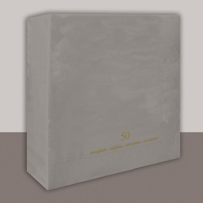 Tovagliolo Grigio Satin 2 Veli 33x33 cm 1350 Pezzi - Tirolix