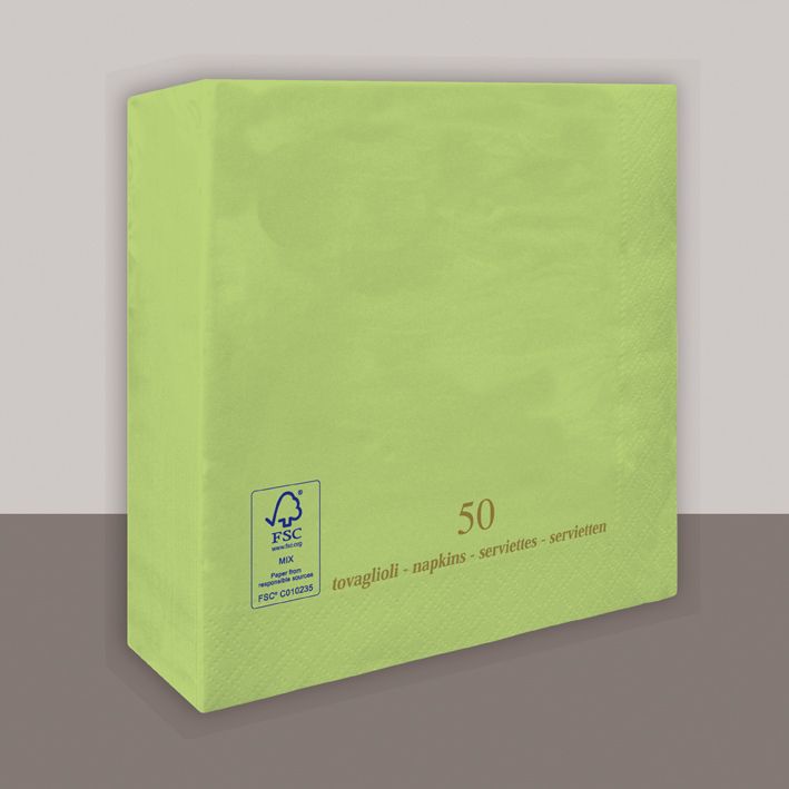Tovagliolo Verde Pommes 2 Veli 33x33 cm 1350 Pezzi - Tirolix