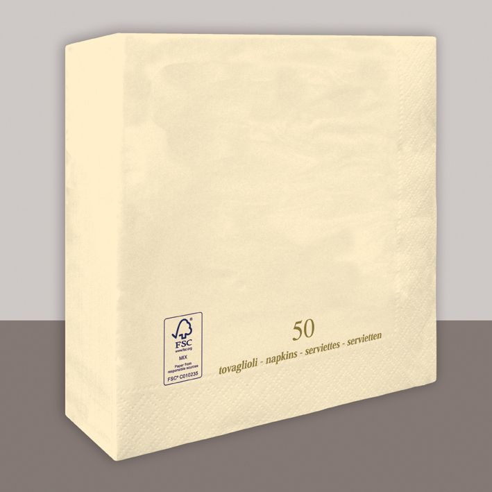 Tovagliolo Panna 2 Veli 33x33 cm 1350 Pezzi - Tirolix