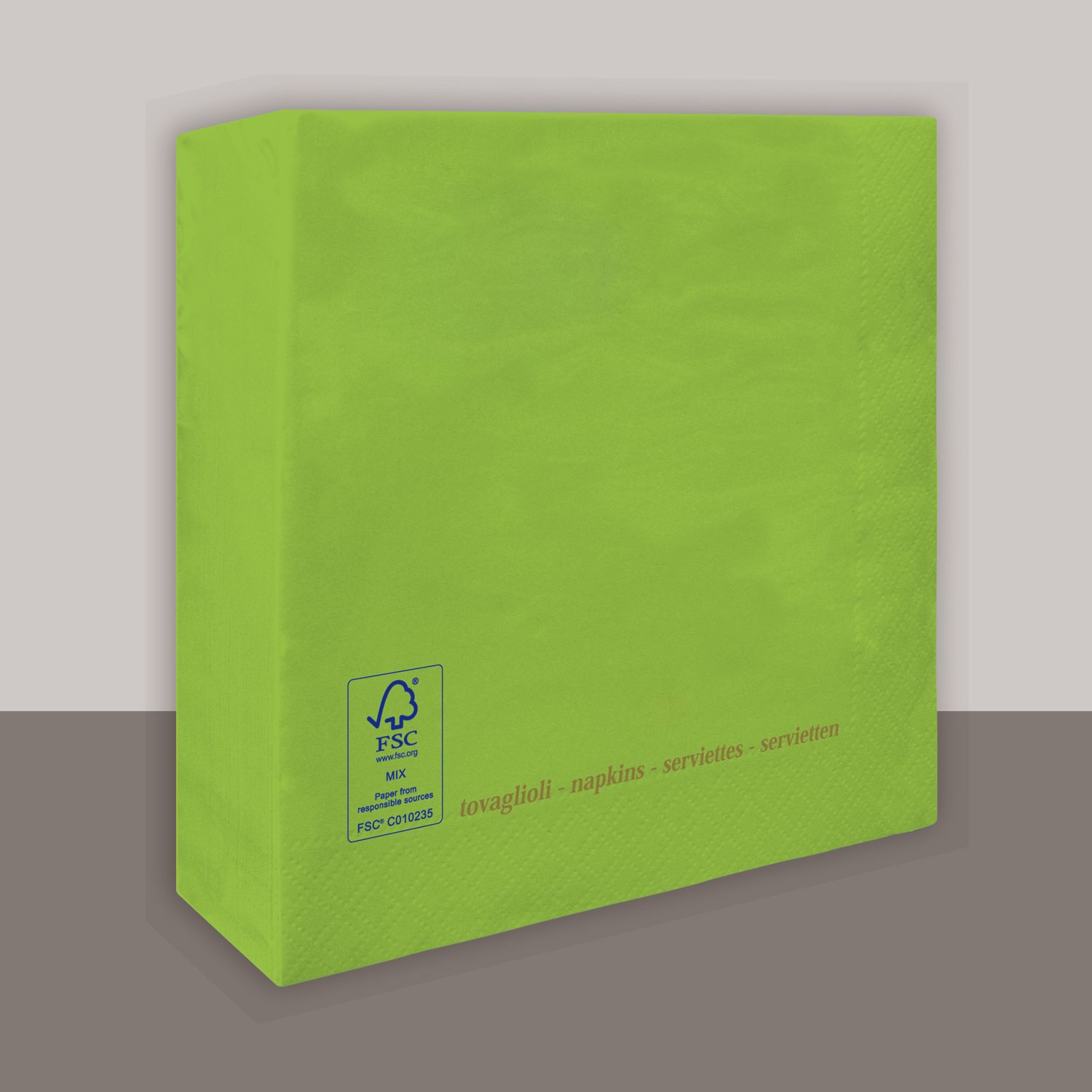 Tovagliolo Kiwi 2 Veli 25x25 cm 4200 Pezzi - Tirolix