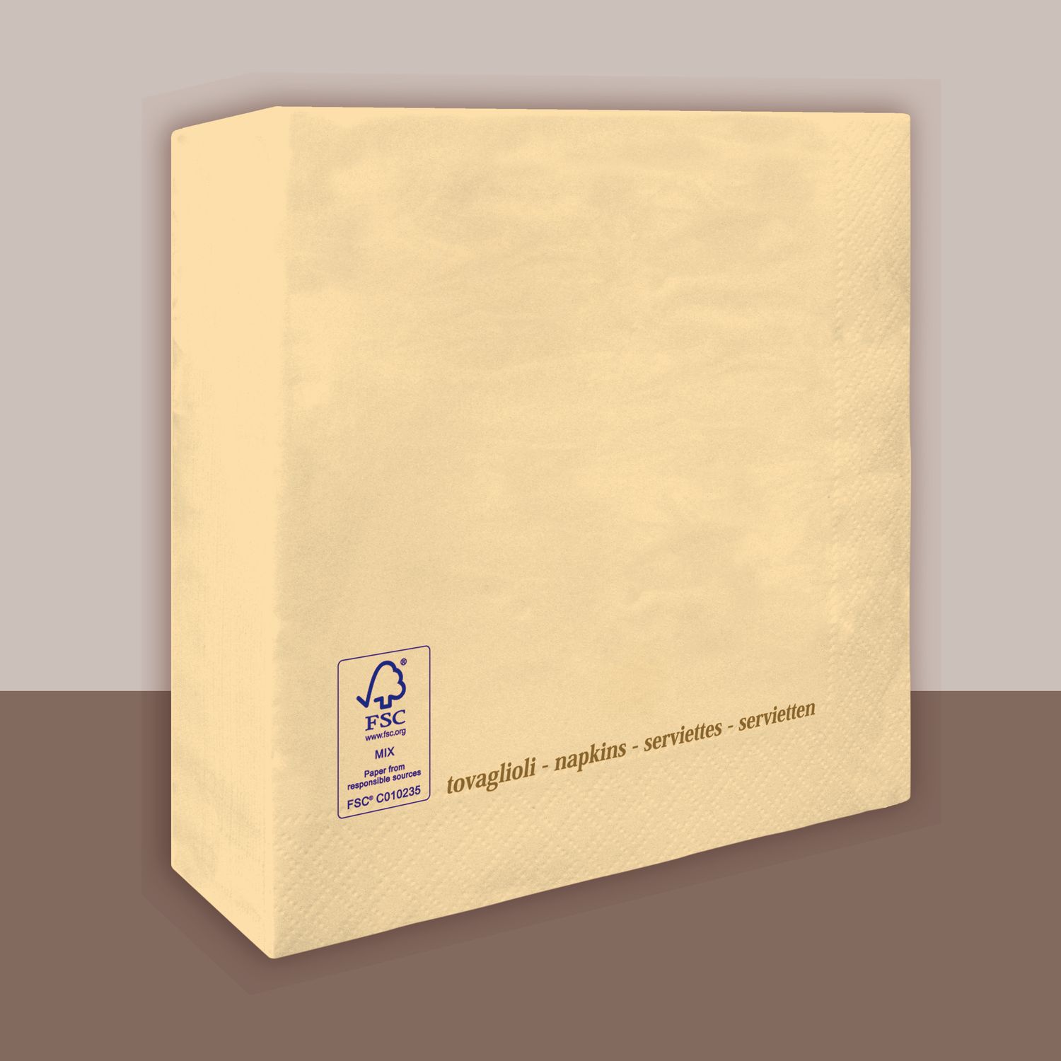 Tovagliolo Champagne 2 Veli 25x25 cm 4200 Pezzi - Tirolix
