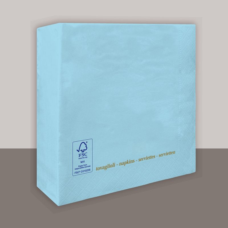 Tovagliolo Azzurro 2 Veli 25x25 cm 4200 Pezzi - Tirolix