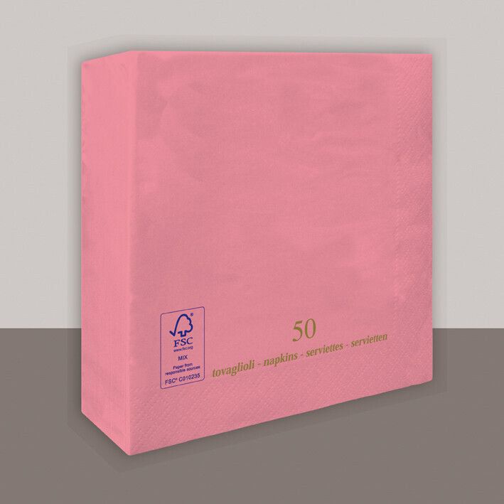 Tovagliolo Rosa Shocking 2 Veli 25x25 cm 1800 Pezzi - Tirolix