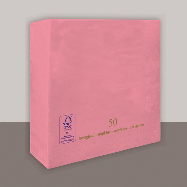 Tovagliolo Rosa Shocking 2 Veli 33x33 cm 1350 Pezzi - Tirolix