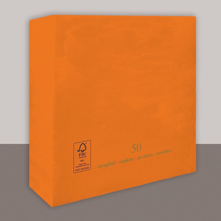 Tovagliolo Mandarino 2 Veli 33x33 cm 1350 Pezzi - Tirolix