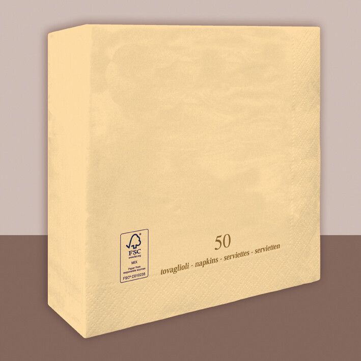 Tovagliolo Champagne 2 Veli 33x33 cm 1350 Pezzi - Tirolix