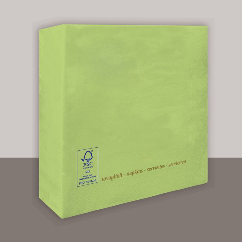 Tovagliolo Verde Pommes 2 Veli 25x25 cm 4200 Pezzi - Tirolix