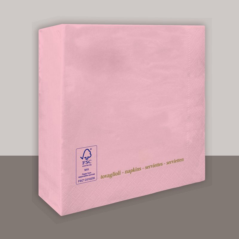 Tovagliolo Rosa Tenue 2 Veli 25x25 cm 4200 Pezzi - Tirolix
