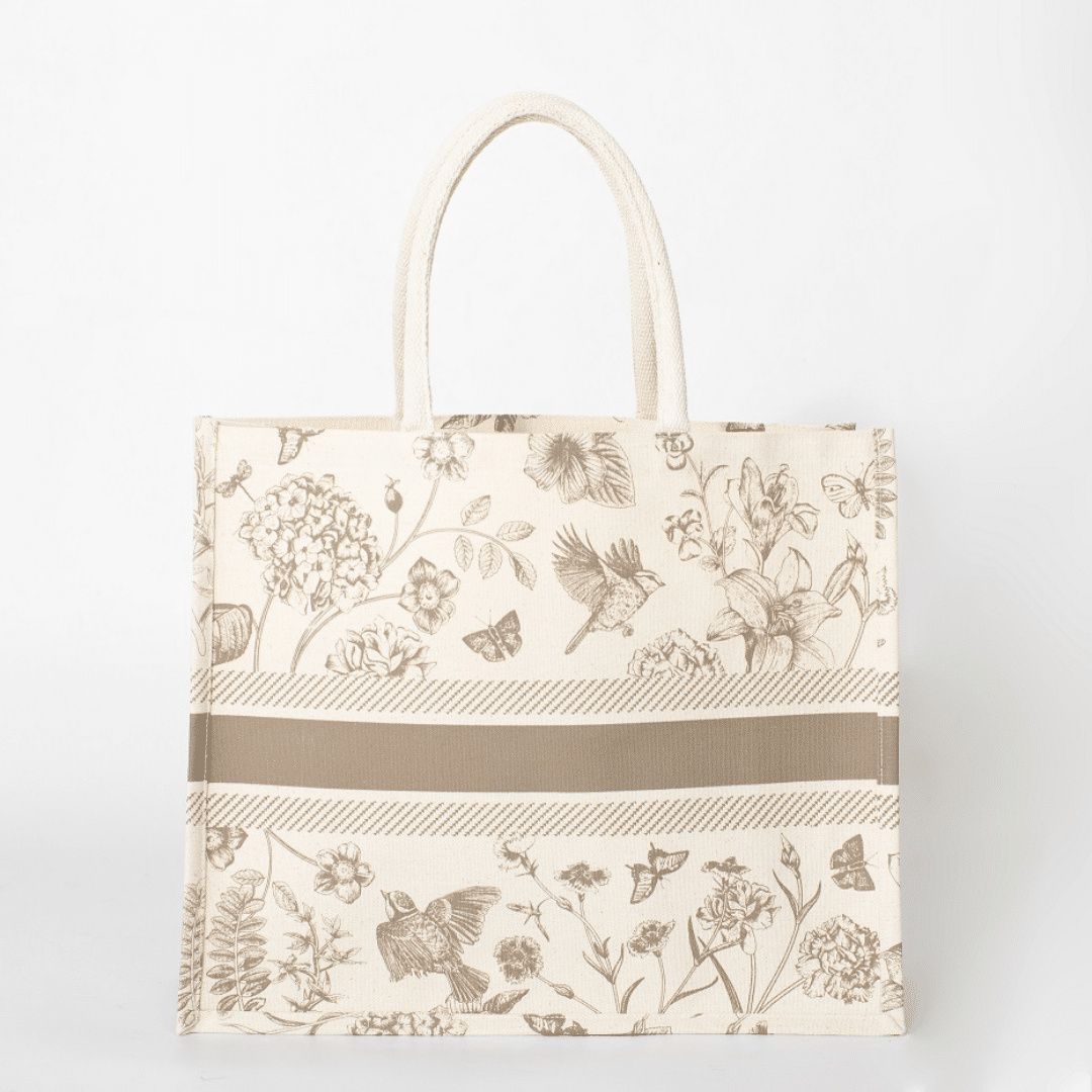 Shopper in Cotone Naturale e Grigia 36x43x19 cm - Tirolix