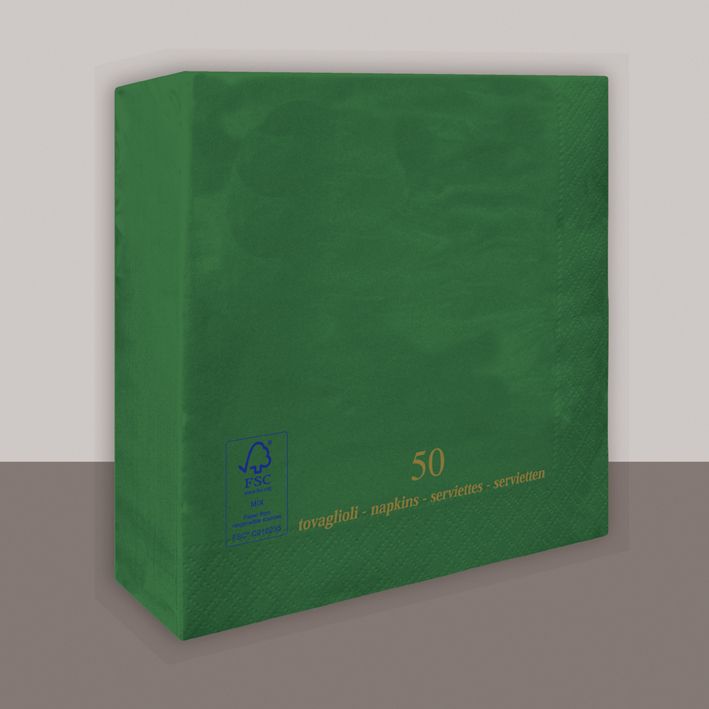 Tovagliolo Verde Foresta 2 Veli 33x33 cm 1350 Pezzi - Tirolix