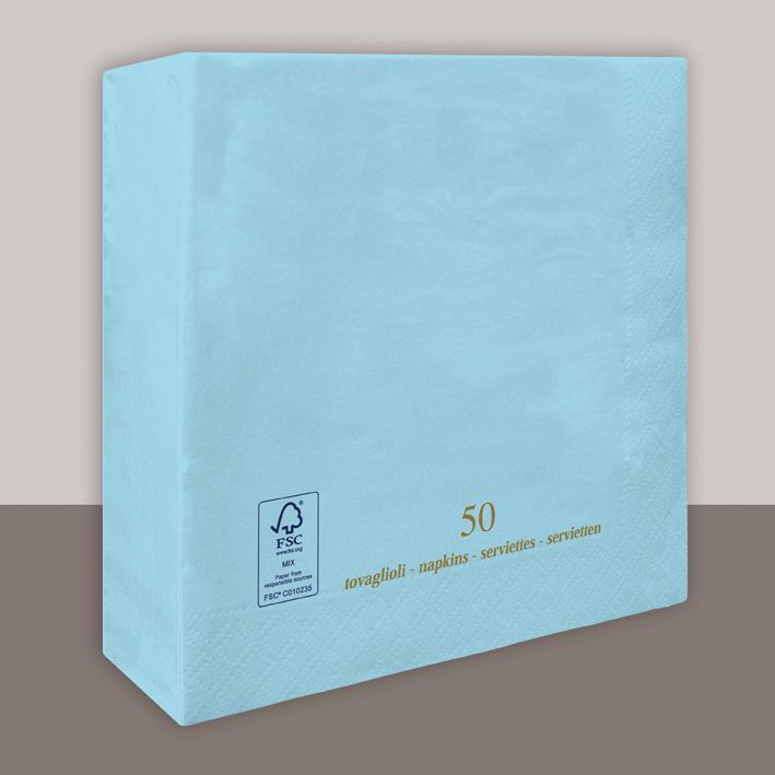 Tovagliolo Azzurro 2 Veli 33x33 cm 1350 Pezzi - Tirolix