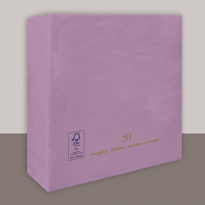 Tovagliolo Lilla 2 Veli 33x33 cm 1350 Pezzi - Tirolix