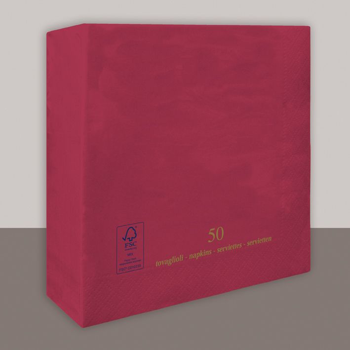 Tovagliolo Bordeaux 2 Veli 33x33 cm 1350 Pezzi - Tirolix
