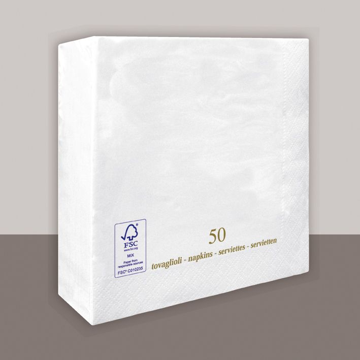 Tovagliolo Bianco 2 Veli 33x33 cm 2700 Pezzi - Tirolix