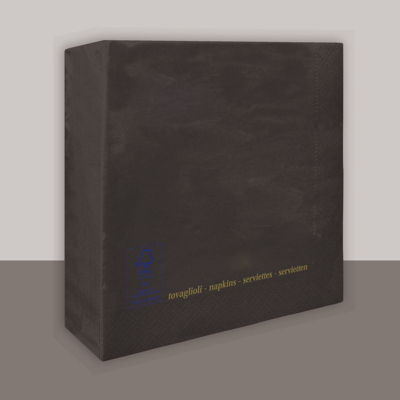 Tovagliolo Nero 2 Veli 25x25 cm 4200 Pezzi - Tirolix