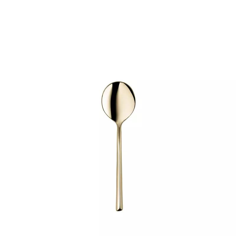 Cucchiaio da Brodo Tondo PVD Oro Chiaro Trilogie - Hepp