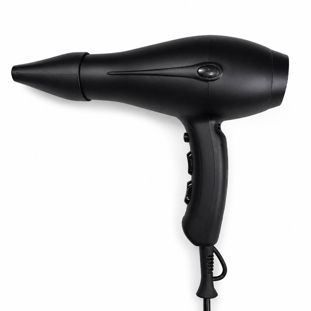 Asciugacapelli On/Off 1.875 W Con Presa E Sistema Ionizzante IBIZA Nero Opaco - JVD
