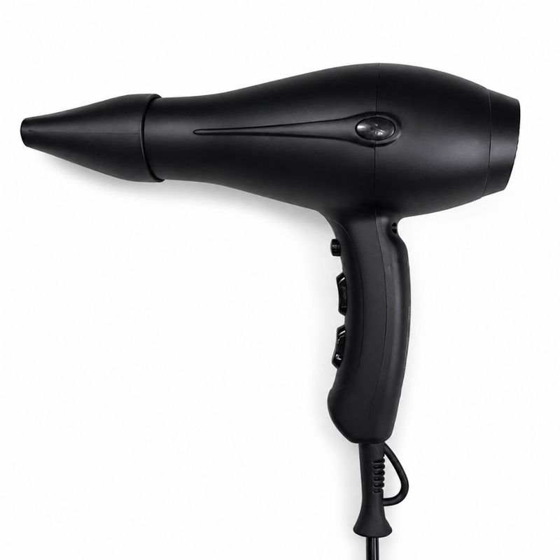 Asciugacapelli On/Off 1.875 W Con Presa E Sistema Ionizzante IBIZA Nero Opaco - JVD