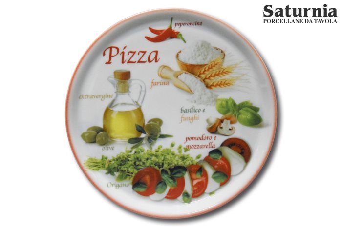 Piatto pizza 33 cm Pizza Foods Rosso - Saturnia