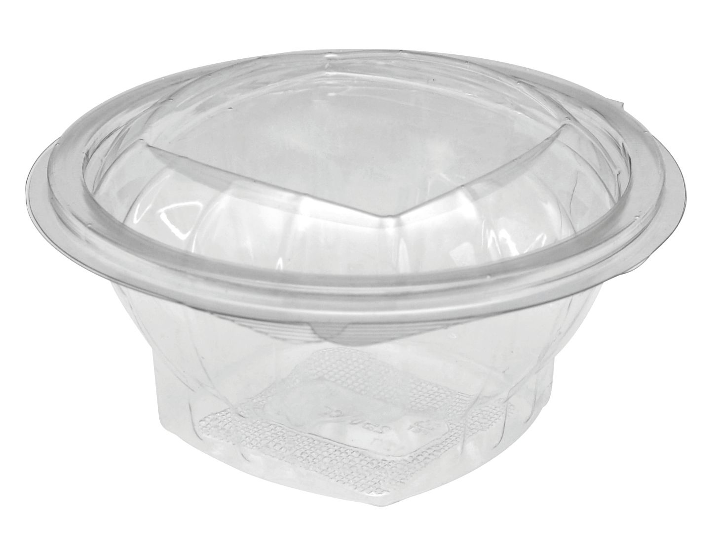 Set da 200 pezzi - Insalatiera rotonda in plastica con coperchio attaccato 750 ml - Firstpack