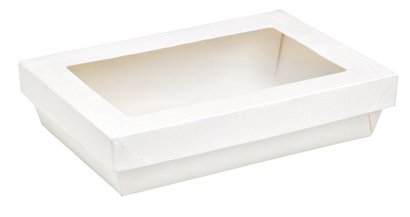 Set da 200 pezzi - Scatola con finestra bianca con coperchio 22,5 x 15,5 cm - Firstpack