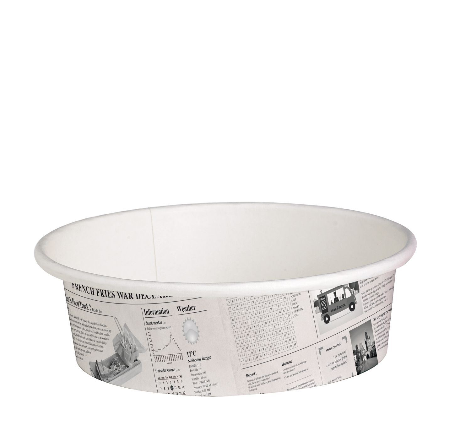 Set da 500 pezzi - Contenitore con design di giornale 360 ml - Firstpack