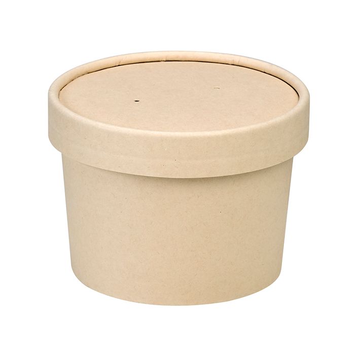 Set da 500 pezzi - Contenitore in cartone per alimenti con coperchio 240 ml - Firstpack
