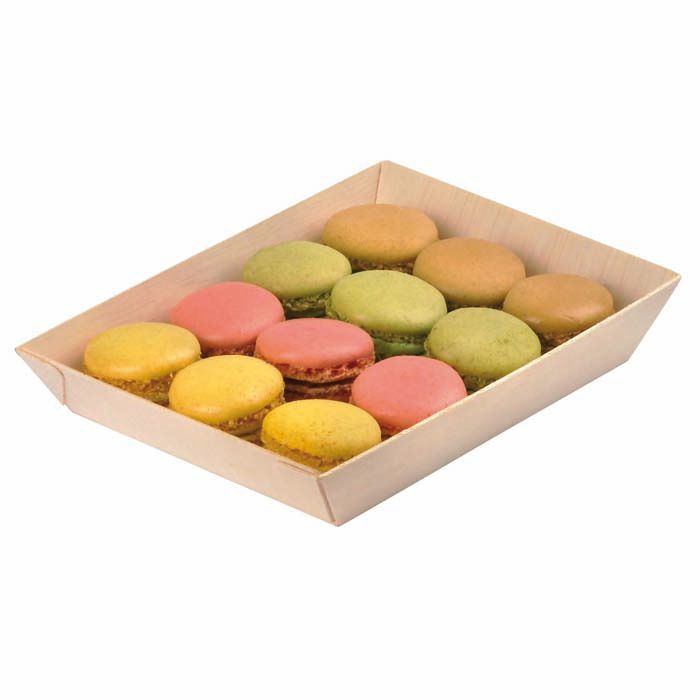 Set da 100 pezzi - Vassoio rettangolare in legno 13 x 18 cm - Firstpack