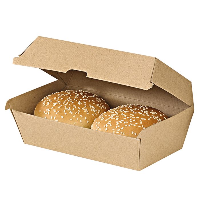 Set da 200 pezzi - Scatola per hamburger doppio 22,5 x 12,5 cm - Firstpack