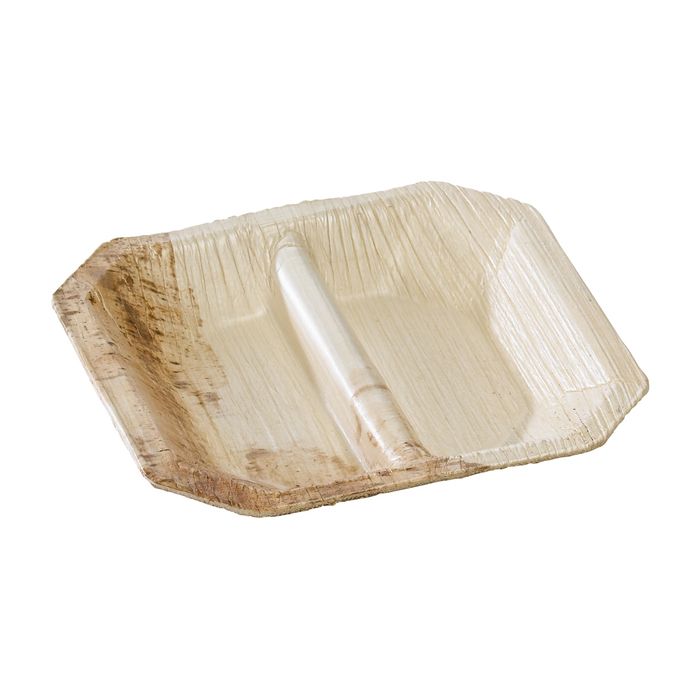 Set da 100 pezzi - Mini piatto a 2 scomparti 10 x 10 cm - Firstpack