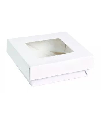 Set da 250 pezzi - Scatola quadrata con finestra bianca 15,5 x 15,5 cm - Firstpack