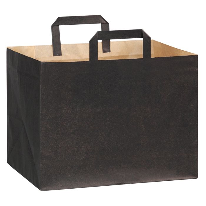 Set da 250 pezzi - Sacchetto con manici nero 32 x 22 x 24 cm - Firstpack