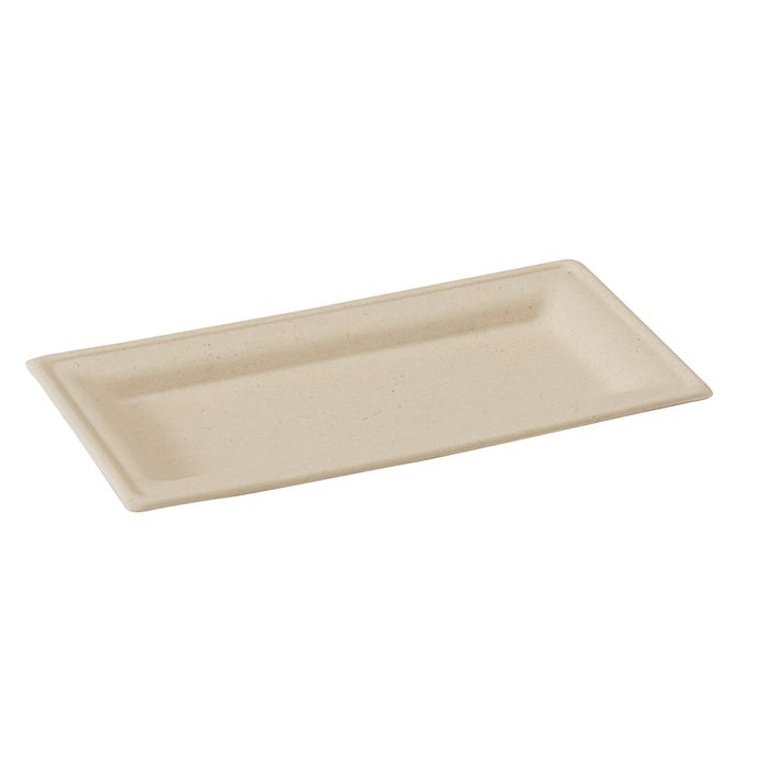 Set da 500 pezzi - Piatto rettangolare marrone 26 x 13 cm - Firstpack