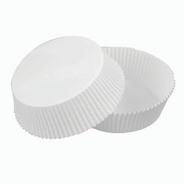 Set da 100 pezzi - Pirottino in carta da forno ovale bianco 6,5 x 5 x 4 cm - Firstpack