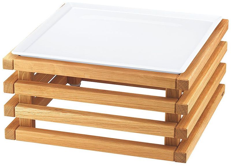 Piatto con Supporto Bianco 33 x 33 cm h 18,3 cm Raiser Oak - Frilich