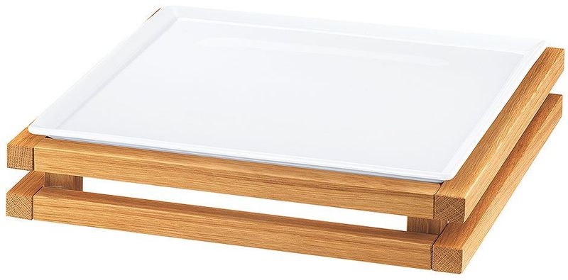Piatto con Supporto Bianco 33 x 33 cm h 8,9 cm Raiser Oak - Frilich