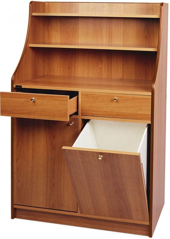 Mobile di Servizio in Legno con Tramoggia 95 x 49 cm Noce - Forcar