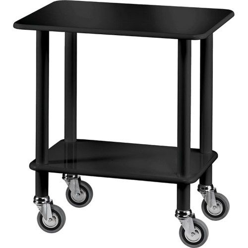 Carrello Guéridon 2 Piani 70 x 50 cm Laccato Nero - Forcar