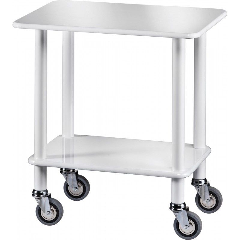 Carrello Guéridon 2 Piani 70 x 50 cm Laccato Bianco - Forcar