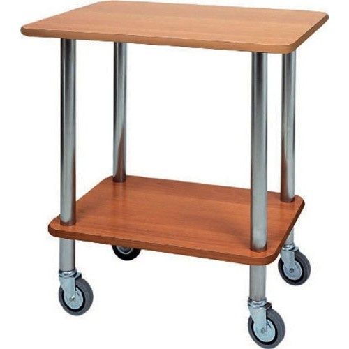 Carrello Guéridon 2 Piani 4 Ruote 70 x 50 cm Noce - Forcar