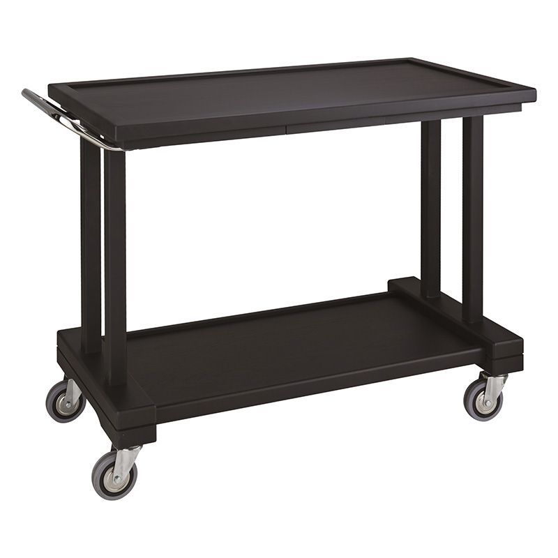 Carrello di Servizio in Legno 2 Piani 115 x 55 cm Nero - Forcar