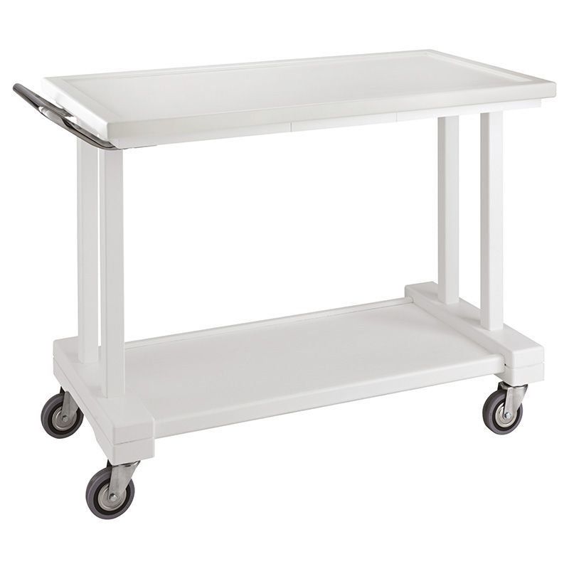 Carrello di Servizio in Legno 2 Piani 115 x 55 cm Laccato Bianco - Forcar